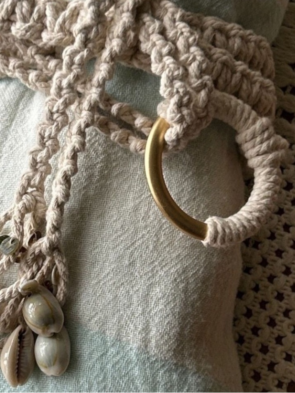 Macrame Carry Strap + Belt Multifunction Multipurpose NEW Handcrafted Natural - Picture 4 of 15